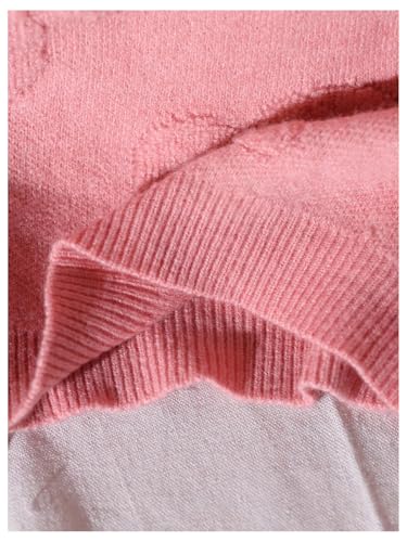 Image of BEAUDRM Girl's Cute Bow Sweater Crew Neck Long Sleeve Drop Shoulder Loose Pullover Tops