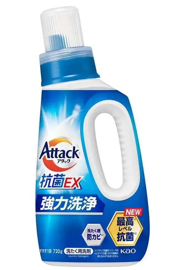Amazon | アタック抗菌EX 洗濯用洗剤 1個 (本体ボトル 720g) | ノー