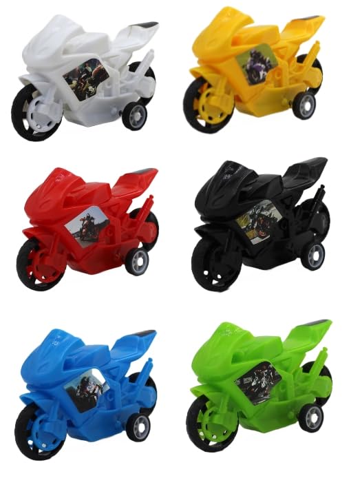 Neokiddo Toys Set of 6 Pull Back Racing Bike Toys for Kids & Toddlers(Boys & Girls) | Fun Colorful Motorcycles (6 Bikes in one Pack) (Multicolor)