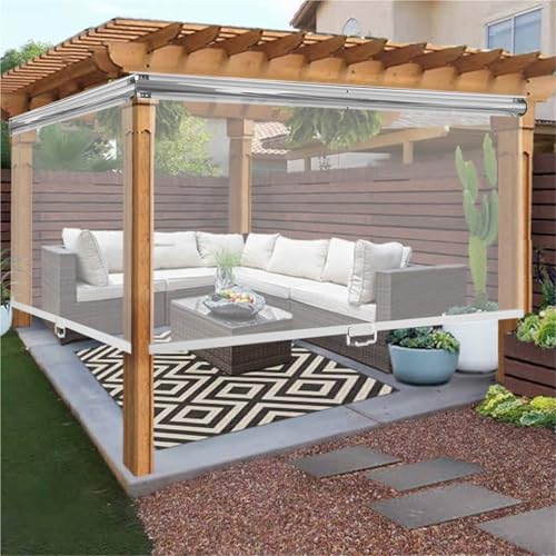 Persiana enrollable de PVC impermeable con asa, protección UV para jardín, pérgola, balcón, puerta de patio, garaje y divisor de refrigerador, tamaño personalizado (40 x 100 cm)