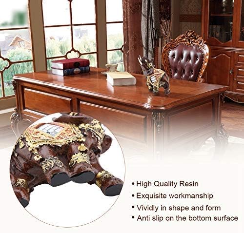 Miniatura 4 de Hztyyier Estatua de elefante de buena suerte, decoración de elefante de Feng Shui, figuras de elefante de resina para riqueza, figura de la suerte,