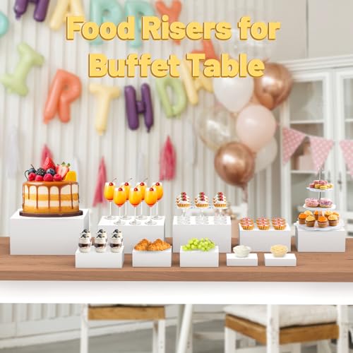 Image of 10 Pcs Acrylic Buffet Risers, Table Food Display Stands for Dessert Cupcake