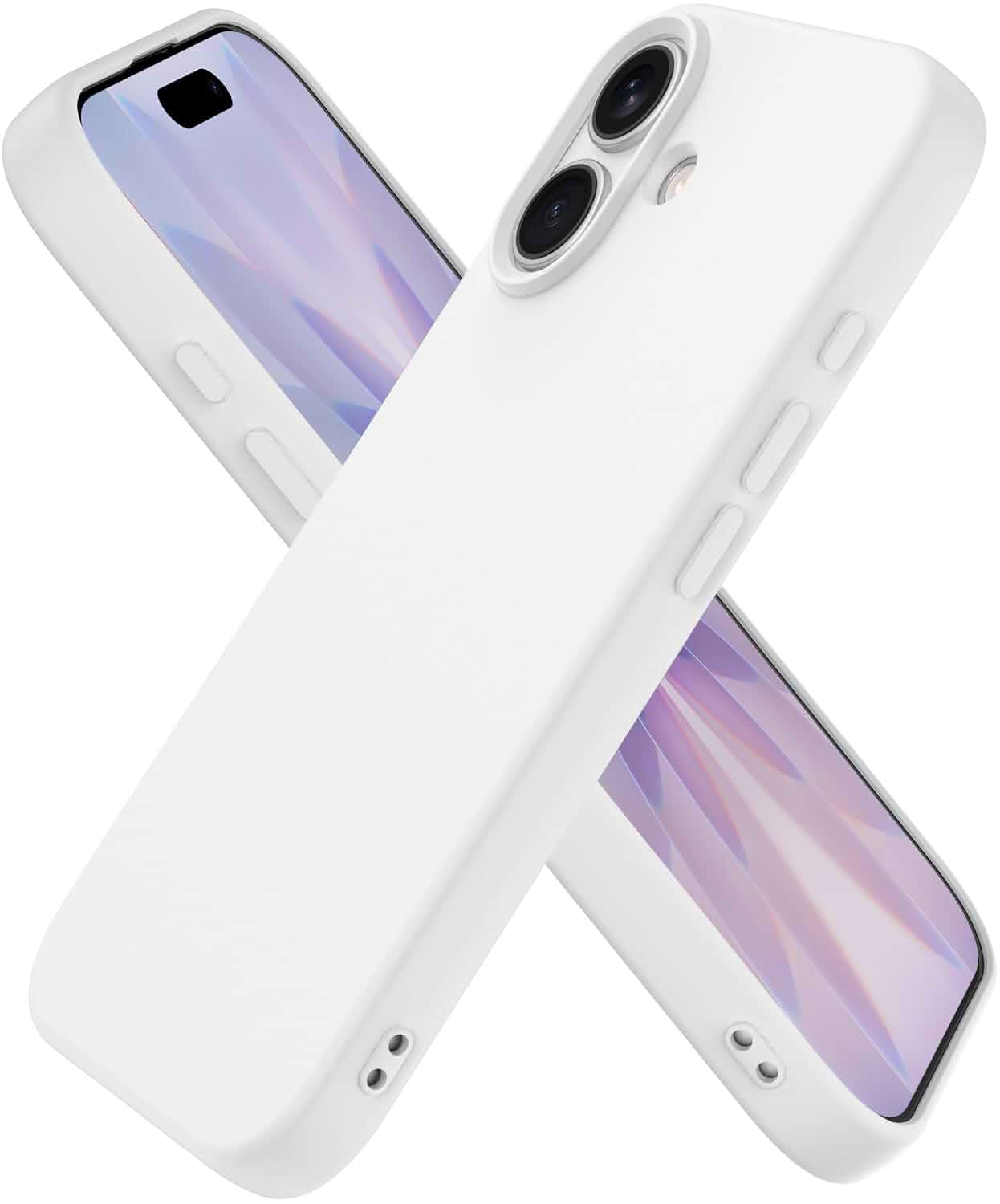 Compatible with iPhone 17 Case, Shockproof Liquid Silicone Protective Phone Case with Soft Anti-Scratch Microfiber Lining Ultra Slim Drop Protection Phone Cover (White)