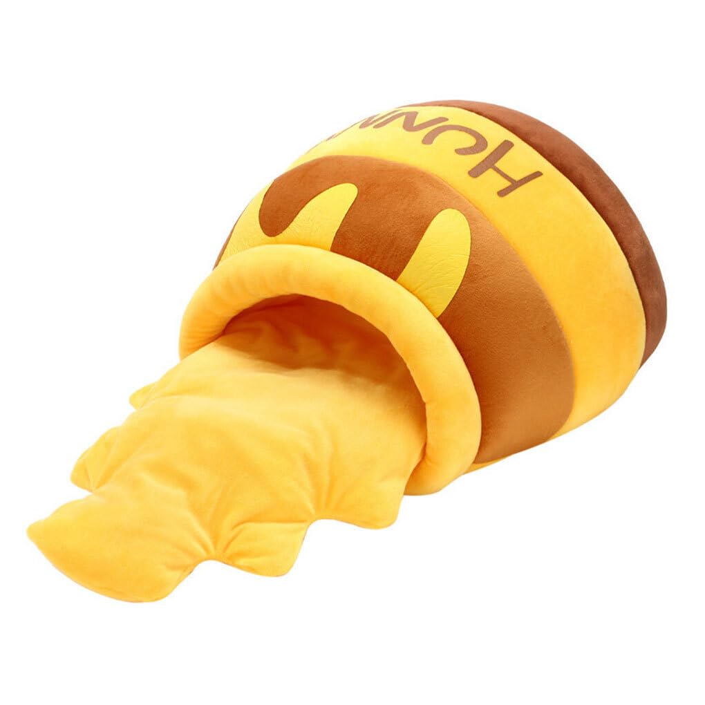 Pot de Miel Chat lit Hiver Respirant Pot Forme nid Mignon en Peluche Dessin animé PP Coton Maison de Remplissage pour Petits Chats Chiens