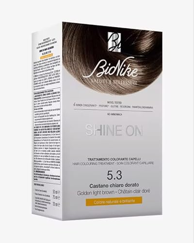 Bionike Shine On - Trattamento Colorante Capelli, Kit Tinta per Cute Sensibile Senza Ammoniaca, Azione Nutriente e Protettiva, Dona un Colore Naturale e Brillante, Copre i Capelli Bianchi