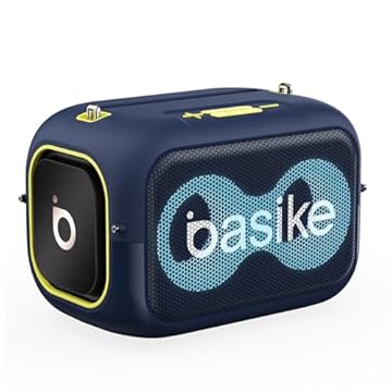 Caixa de Som Bluetooth Basike, Caixinha de Som Potente, IPX5, 6 Horas de Bateria, Rádio FM, Entrada AUX/USB/TF, Carregamento Tipo-C, (Azul)