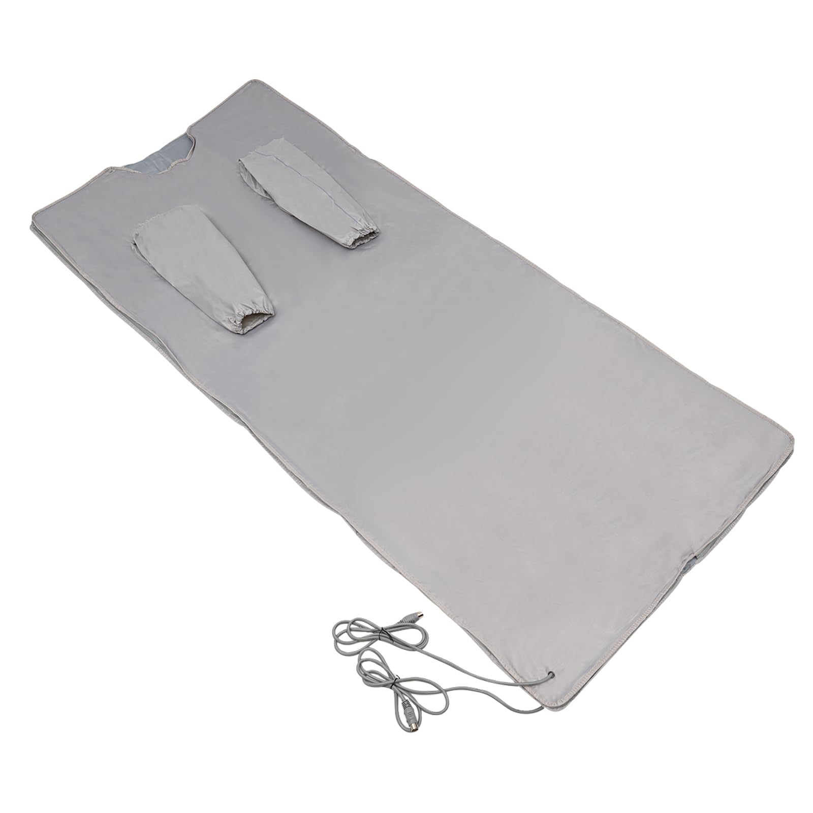 MIIWWOWO 180x80cm Infrared Sauna Blanket with Sleeves, 650W Far-Infrared Heating, 95-176°F Adjustable Temp, 30-60 Min Timer, Remote Control, Portable Foldable for Home Body Relaxation, Silver