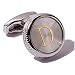 HJ Men's 2PCS Fashion Dazzle Tuxedo Shirts Platinum Plated Cufflinks Initial Letter 2 Color A-Z (silver D)
