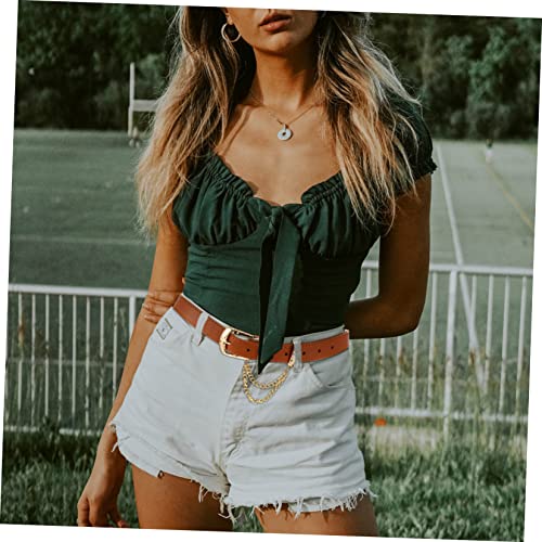 NOLITOY Stylish Mens Chain Belt Jeans Belt Pu Fashionable Waist Dress Accessory Buckle3