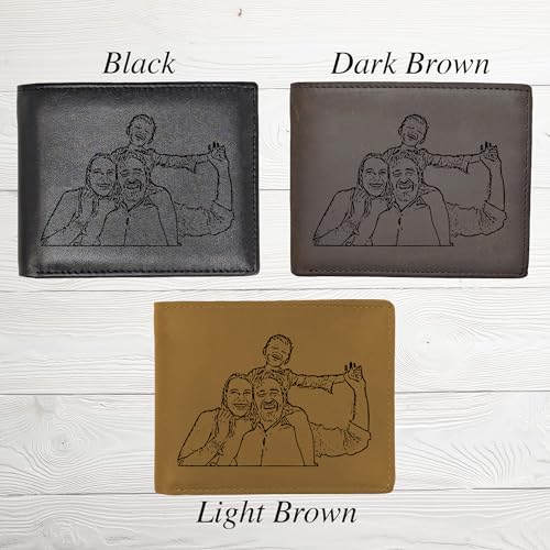 Personalized-Photo-Leather-Wallet-for-Men-Custom-Picture-Engraved-Genuine-Leather-Bifold-RFID-Wallet-Birthday-Anniversary-Christmas-Gift-for-Husband-Boyfriend-Groomsmen-Dad-Light-Brown