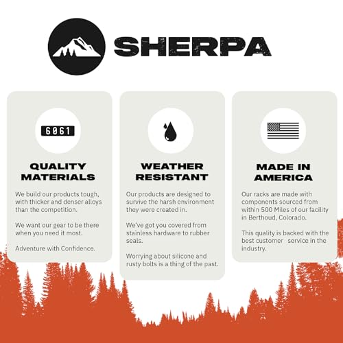 image for Sherpa - The Grand Teton Half Height/Single Row Light Aluminum Roof Ra