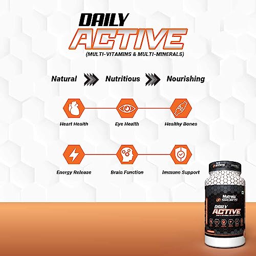 Image of Nutrela Patanjali Premium Daily Active Multivitamin for Men & Women | Biofermented vitamins, minerals for Energy, Immunity, Brain, Eye & Heart Health - 90 Capsule