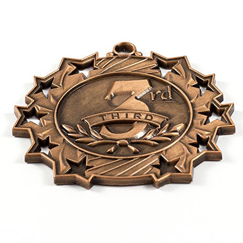 All Quality 1St 2Nd 3Rd Place Ten Star Award Medals - 3 Piece Set (Gold, Silver, Bronze) Includes Neck Ribbon #TOP4