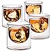 BTäT- Whiskey Glasses, Drinking Glasses, Set of 4 (6.5 oz, 190 ml), Double Wall Glass, Bourbon Glasses, Whiskey Glass Set, Drink Glasses, Cocktail Glasses, Scotch Glasses, Highball Glasses, Rock Glass