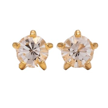 Studex Gold Ear Studs Mini Birthstar In 5 Point Setting April