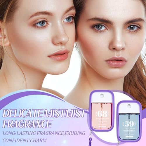 Pack of 2 Women's Perfume Body Spray, 48 ml with Hooks, Women's Fragrances, Long-Lasting Body and Hair, Fruity Fragrances, Women's Perfume Body Spray, Mini Perfume Spray for Travel, Holiday, Gift for