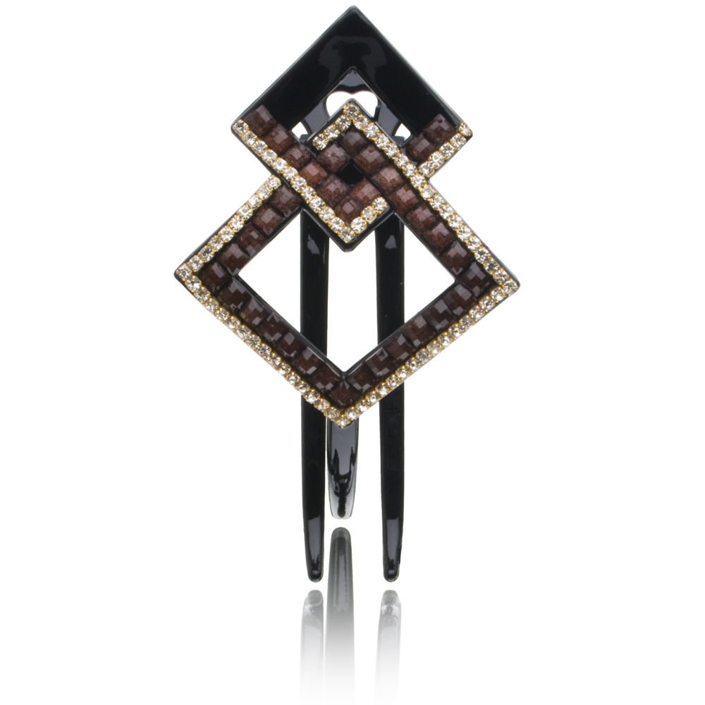 JLN DesignCrystal Clip - Square Model No. CRAC005 (Brown)