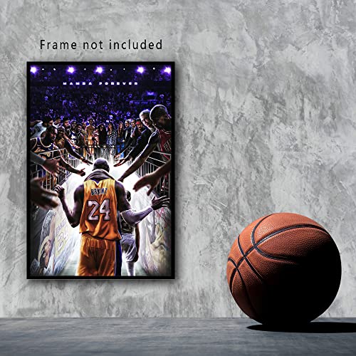 Kobe Canvas Wall Art Poster Kobe Gigi Legendary Basketball Player Posters Inspirational Sports Superstar Oil Painting Posters Modern Room Wall Decor For Bedroom Office Dorm 16X24 Inch Unframed #TOP1