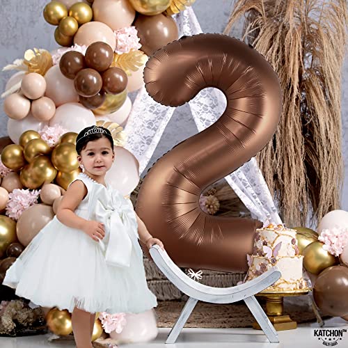 Image of KatchOn Black Number 2 Balloon 40 Inch 2nd Birthday Decorations for Boys