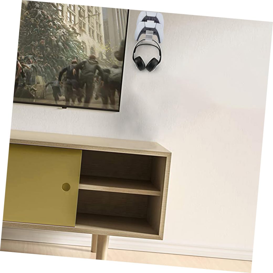 KOMBIUDA Supporto a Parete per Cuffie da Gaming e Controller, Lega di Alluminio, Base Stabile, per Casa e Ufficio, Argento