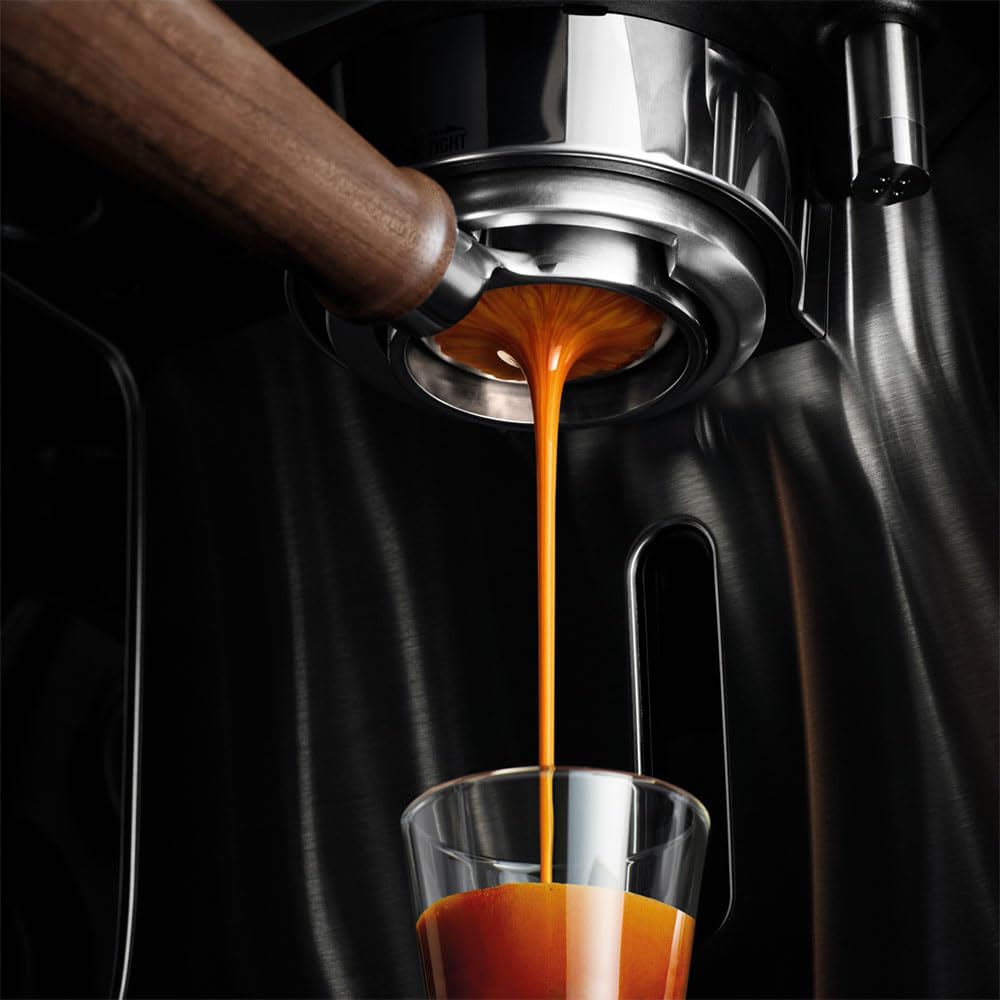 Sage Naked Portafilter 54mm, Portafiltro de Espresso, Nogal Premium | Diseño de Fondo Abierto para Ver la Extracción, Mango Ergonómico de Nogal, Compatible con Filtros de 54mm