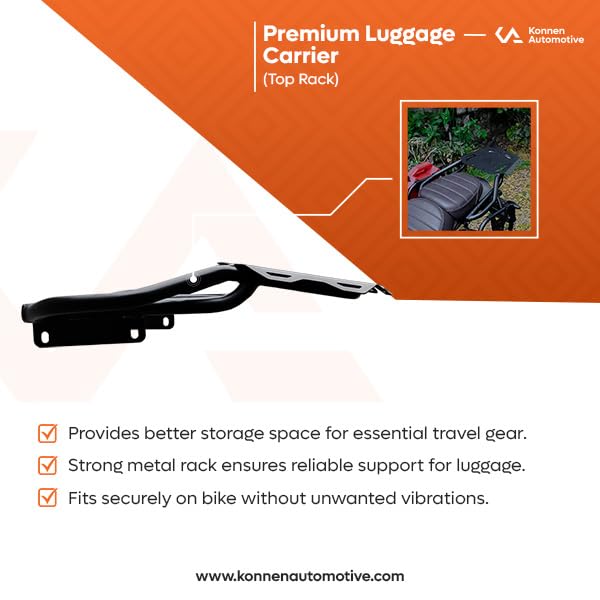 Image of Premium Luggage Carrier | Top Rack | Luggage Rack Compatible with Triumph Speed 400 |Speed T4 | Scrambler 400X | Scrambler 400XC | Thruxton (TOP Rack - ADV)