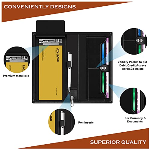 Image of FEDUS Multiple Cheque Book Holder for Cards, PU Leather Expanding Cheque Book, Traveling Wallets, Checkbook Holder, Documents Holder for Office & Home Use