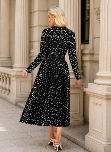 OFEEFAN 2026 Womens Fall Boho Floral Long Sleeve Maxi Dresses with Pockets - Image 6