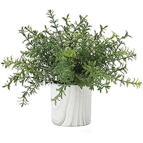 Hollyone Faux Plants Indoor Artificial Mini Potted Plants Plastic Green Plant Small Fake Plants Eucalyptus Decor in Pots for Home Table Room Bathroom Decor
