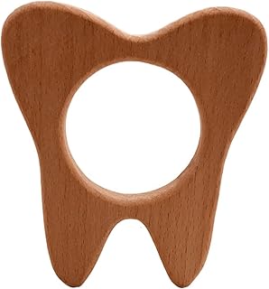 SAFIGLE 1Pc Mordedor Molar Mordedor De Madeira Brinquedos Animais Brinquedos De Madeira Haste Molar De Madeira Bebê Mordendo Brinquedo Dentes Moagem Ornamentos Brinquedo Marrom Faia Bebê