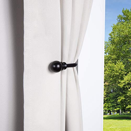 Kenney Davenport Window Curtain Holdback Pair, Matte Black #TOP1