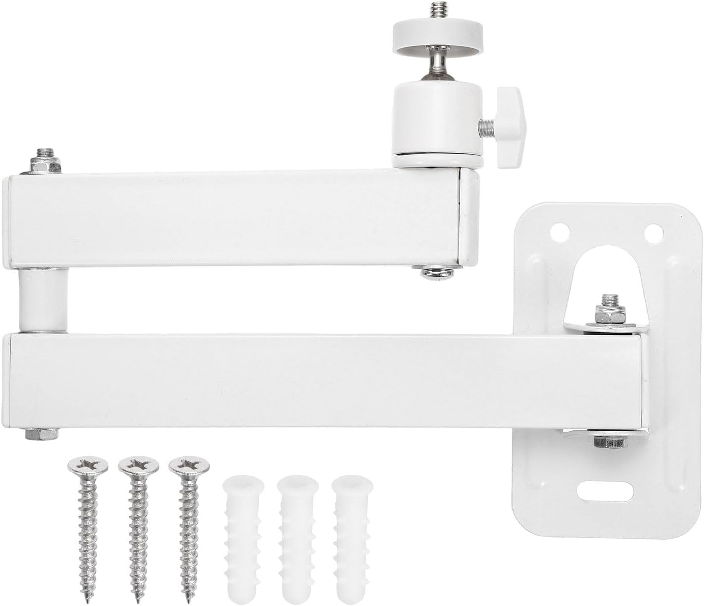 MECCANIXITY Foldable Projector Wall Mount Adjustable Dual-Arm 20+15cm White