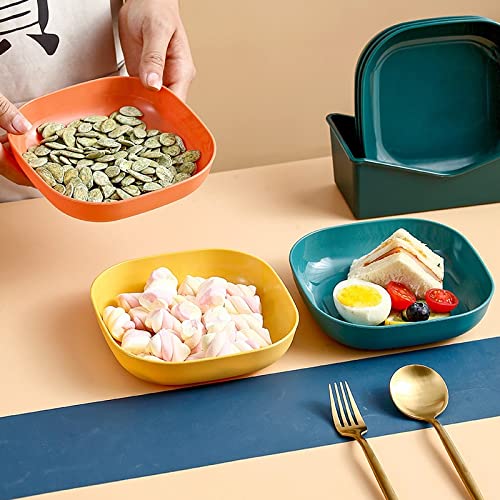 Fruttiera 5 Pezzi Piatti Piatti Quadrati Piatti da Pranzo Piatto spiedo Piatto Osso Piatto casalingo Snack Torta Cestino Piatti di Frutta Piatto di Frutta (5)