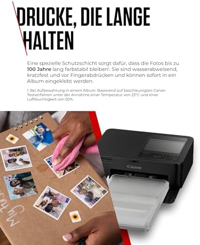 Bild 3 - Canon SELPHY CP1500 Mobiler Fotodrucker mit Papierset, Schwarz - Drahtloser Bluetooth-Drucker mit Zubehör - Kompakt und Leicht - Mi 54 Blatt Papier im 4x6 Postkartenformat