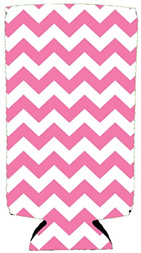Chevron Stripe Pink Slim Can Coolie