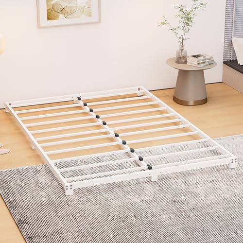 Lista de Base Baja para Cama para comprar online. 42 VERFARM - Marco de cama de 3 pulgadas de perfil bajo, tamaño queen, marco de cama de plataforma resistente, no necesita somier, fácil de montar, sin ruido, blanco