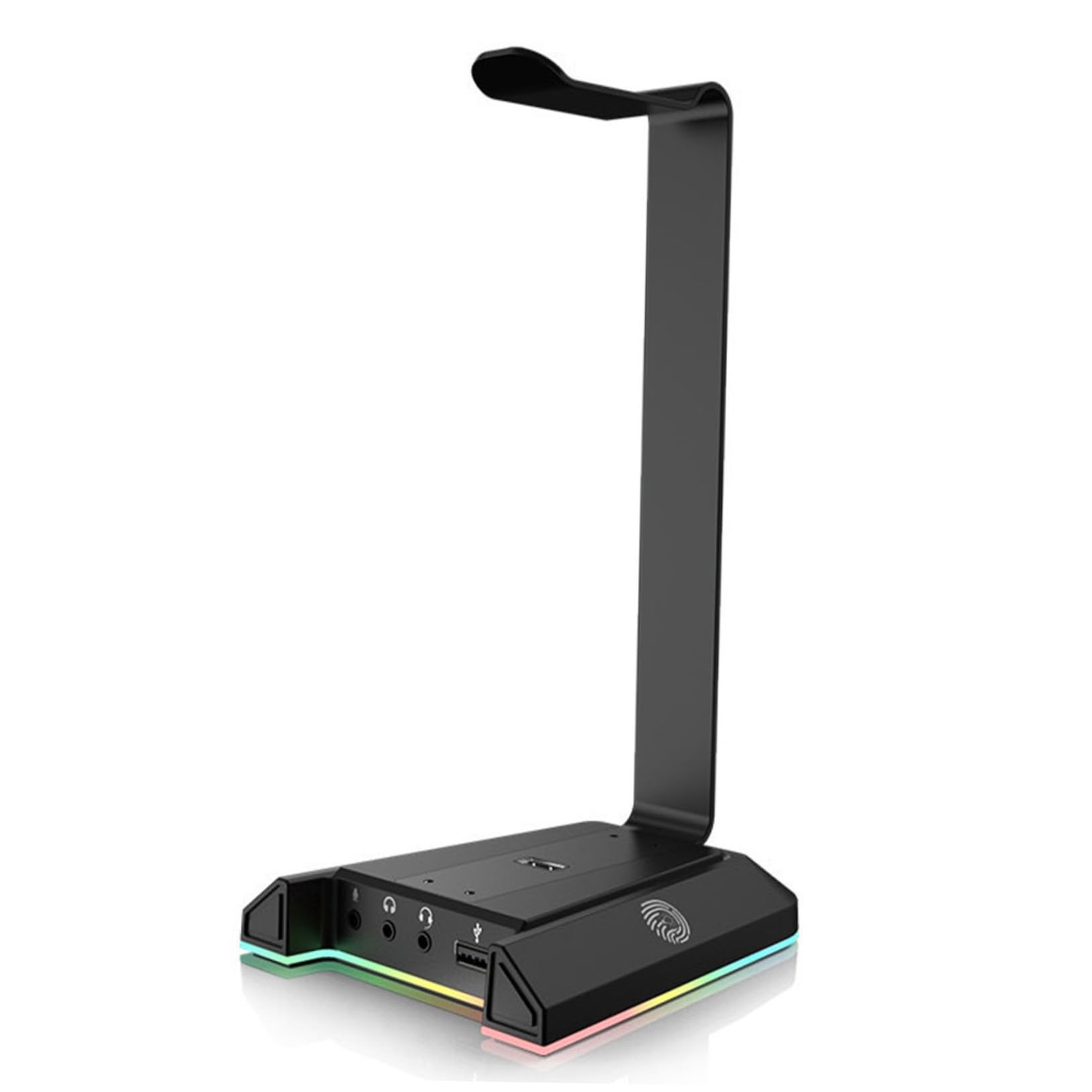 POPETPOP Supporto Cuffie da Tavolo Gaming in Abs Nero Porta USB | Trasmissione Efficiente e Intelligente, per Cuffie e U Disk, Rack Verticale Compatto