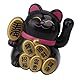 Mumusuki Glückskatzen-Wellenarm-Set, Solarbetriebene Niedliche Winkekatze Maneki Neko Winkearm für Glücksgeld und Viel Glück, Solar-Glückskatzen-Statuendekorationen für die Dekoration des (Schwarz)