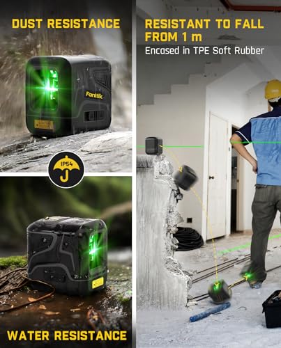 Fanttik D2 Pocket Green Laser Level, 100 ft Self-Leveling Cross Line Laser, Type-C Rechargeable, Rotatable 360 Degree, Pulse Mode, Magnetic Bracket, Carrying Pouch, for Picture Hanging and Home DIY image 7