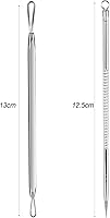 Vista 2 de Removedor de puntos negros, 2 piezas de acero inoxidable Extractor de espinillas herramienta de eliminación de espinillas, kit de herramientas