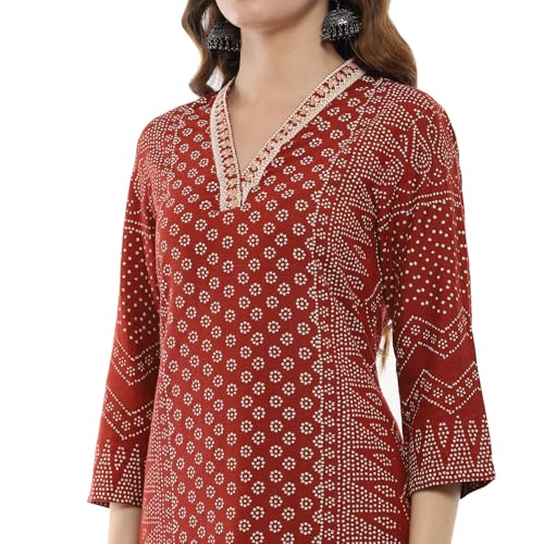 Image of BIBA Women Printed Regular Fit Straight Kurta