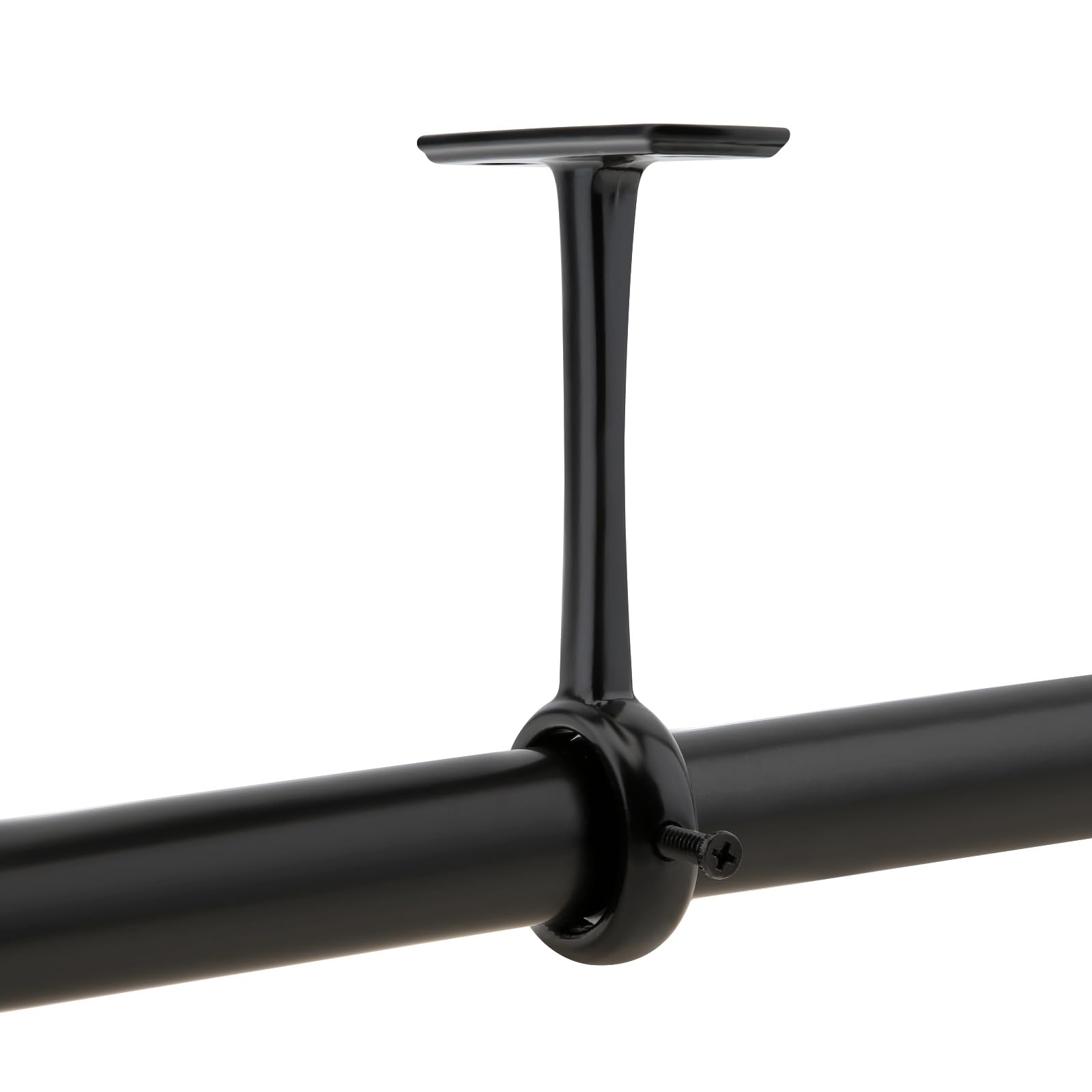 Lot de 6 supports de tringle à rideaux robustes pour tringle à rideaux de 2,5 cm (noir)