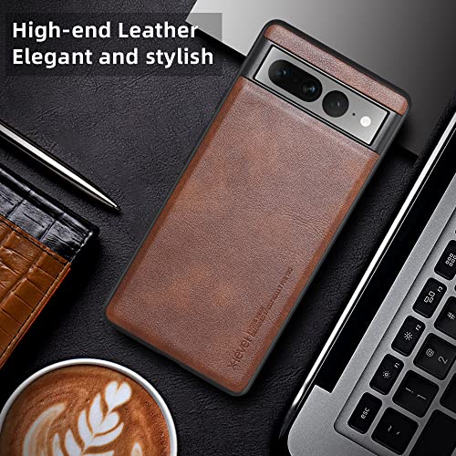 Image of X-level Google Pixel 7 Pro Case 5G Ultra-Thin Slim Premium PU Leather Elegant Soft TPU Bumper Shockproof Protective Cases Phone Cover for Google Pixel 7 Pro 2022(Brown)