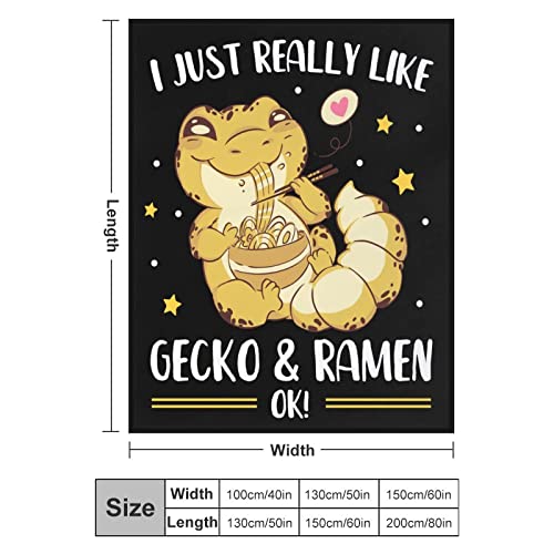 Gecko Ramen Blanket Gifts, 50"*60" Flannel Throw Blanket, Soft Warm Fuzzy Fluffy Plush Blankets for Women Men, for Sofa Couch Bed Travel Room Decor - Image 3