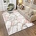 Produktbild CHCHQ Home Tapis Design Moderne Weich Dauerhaft rutschfest Nicht Verblassen PflegeleichtRosa und weißer Mix-and-Match-Teppich für Schlafzimmer-Heimnähte, 160 × 230 cm