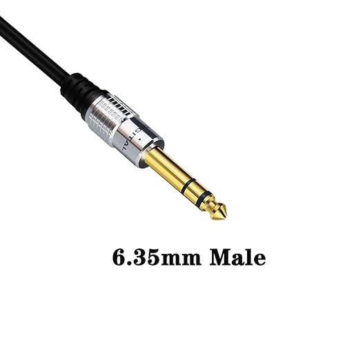 Miniatura 3 de Cable de extensión estéreo en Y de 14 de pulgada, 0.250 in, macho a hembra y cable TRS hembra de 0.138 in, cable adaptador de cable TRS para