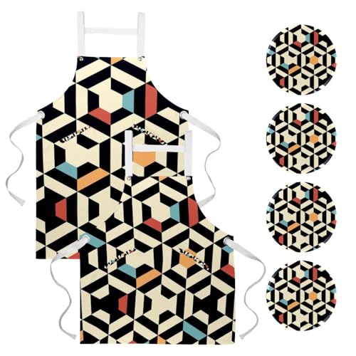 Tablier de cuisine anti-taches lot de 2 pour travail en bar et restaurant