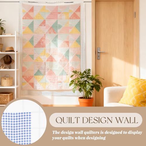 Image of Buryeah 1 Pcs Quilt Design Wall, White, 72 x 60 Inches, 2 in Grid Lines