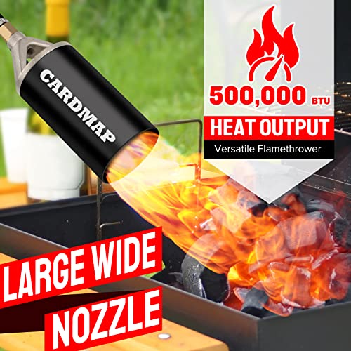 Propane Torch Burner Weed Torch High Output 500,000 Btu With 9.8Ft Hose,Heavy Duty Blow Torch Flame Control And Turbo Trigger Push Button Igniter,With 1 Lb Propane Adapter,For Garden Ice Snow Road #TOP2