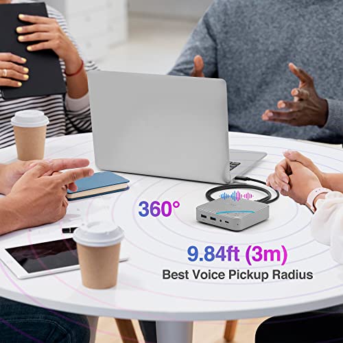 Image of AVLT USB-C Speakerphone Hub, 360 Omnidirectional Sound Conference Microphone | with PD 85W Charging, 5Gbps Data Transfer, 4K HDMI Output, Portable and Space-Saving for Meetings
